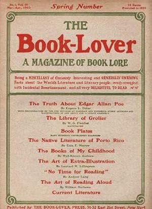 Seller image for THE BOOK-LOVER: A Magazine of Book Lore, Vol. IV, No. 1, March-April, 1903 -- EDGAR ALLAN POE issue for sale by R & A Petrilla, IOBA