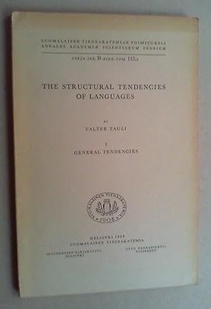 Seller image for The structural tendencies of languages. Vol. I (all publ.): General tendencies. for sale by Antiquariat Sander