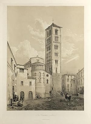 Imagen del vendedor de San Frediano Lucca. (Original-Tonlithographie von G. Moore nach D. Quaglio). a la venta por Antiquariat Heiner Henke