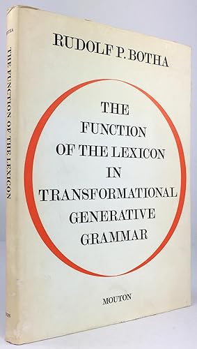 Bild des Verkufers fr The Function of the Lexicon in transformational generative Grammar. zum Verkauf von Antiquariat Heiner Henke