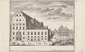 Seller image for Grafen Pipers Pallast in Stockholm' Orig.-Kupferstich im Format 15,5 x 19,5 cm. (Bildgroesse) von Gabriel Bodenehr. for sale by Antiquariat Heiner Henke