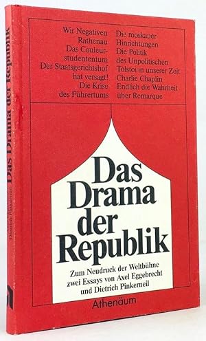 Seller image for Das Drama der Republik. Zum Neudruck der Weltbhne. Zwei Essays. for sale by Antiquariat Heiner Henke