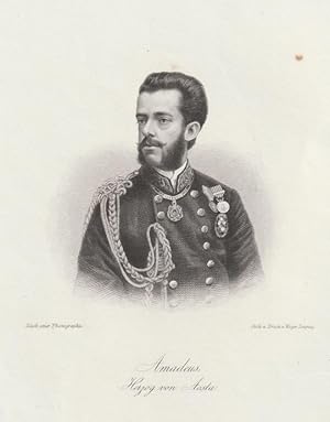 Imagen del vendedor de Amadeus, Herzog von Aosta. Original - Stahlstich nach einer Photographie. a la venta por Antiquariat Heiner Henke