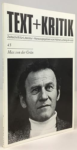 Seller image for Max von der Grn. Hrsg. v. H. L. Arnold. for sale by Antiquariat Heiner Henke