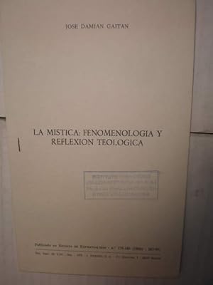 La mística: fenomenología y reflexión teológica