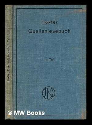 Seller image for Quellenlesebuch zur jdischen Geschichte und Literatur. T. 3 Deutschland, Frankreich und Italien im Mittelalter / bearbeitet von Julius Hxter for sale by MW Books Ltd.