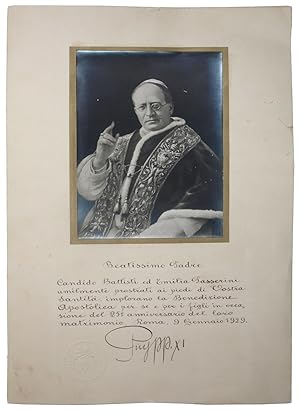 Bild des Verkufers fr Benediction document signed. zum Verkauf von Antiquariat INLIBRIS Gilhofer Nfg. GmbH