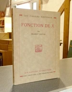 Seller image for Fonction de X for sale by Le Beau Livre