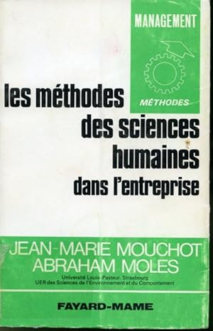 Imagen del vendedor de Les Mthodes des sciences humaines dans l'entreprise a la venta por Librairie Le Nord