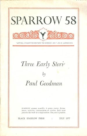Bild des Verkufers fr Sparrow 58: Three Early Stories zum Verkauf von The Haunted Bookshop, LLC