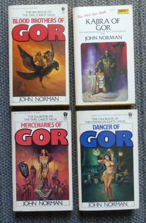 Seller image for GOR. VOLUME 18. BLOOD BROTHERS OF GOR. VOLUME 19. KAJIRA OF GOR. VOLUME 21. MERCENARIES OF GOR. VOLUME 22. DANCER OF GOR. 4 BOOKS FROM THE CHRONICLES OF COUNTER-EARTH. OR THE TARL CABOT SAGA. for sale by Capricorn Books