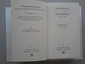 Schwankbücher : (1557 - 1566). Martin Montanus. Hrsg. von Johannes Bolte / Literarischer Verein (...