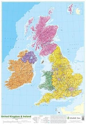 Imagen del vendedor de Map of UK and Ireland a la venta por AussieBookSeller