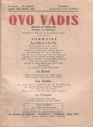 Revue litteraire quo vadis n° 53-54-55