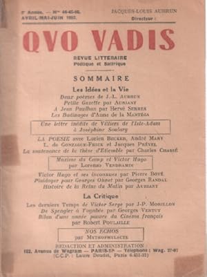 Revue litteraire quo vadis n° 44-45-46