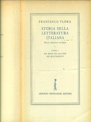 Bild des Verkufers fr Storia della letteratura italiana. Volume I zum Verkauf von Librodifaccia