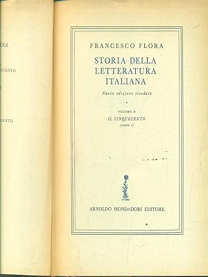 Bild des Verkufers fr Storia della letteratura italiana. Volume II. Parte I zum Verkauf von Librodifaccia