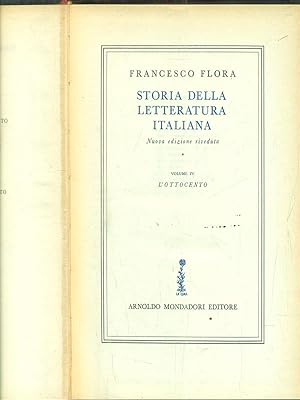 Bild des Verkufers fr Storia della letteratura italiana. Volume IV zum Verkauf von Librodifaccia