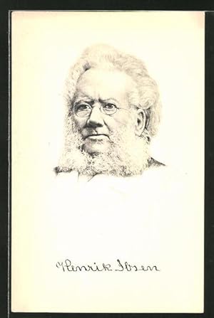 Ansichtskarte Kopf von Henrik Ibsen
