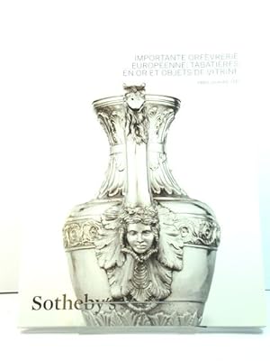 Sotheby's Sale PF1702: Importante Orfevrerie Europeenne, Tabatieres En or et Objects De Vitrine, ...