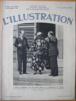 L'illustration N°4931 du 4 Septembre 1937. La mère du Président des Etats-Unis reçue à la Préside...