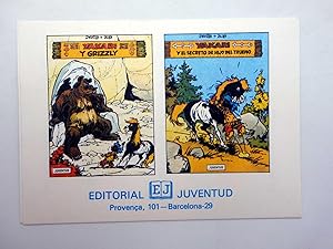 Image du vendeur pour YAKARI Y GRIZZLY / Y EL SECRETO DEL HIJO DEL TRUENO. TARJETA PUBLICITARIA (Derib / Job) 1985 mis en vente par Libros Fugitivos