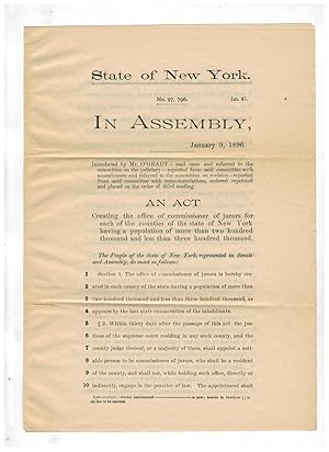AN ACT CREATING THE OFFICE OF COMMISSIONER OF JURORS FOR EACH OF THE COUNTIES OF THE STATE OF NEW...