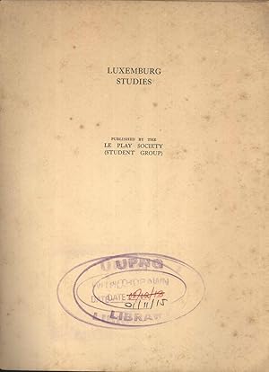 Imagen del vendedor de Luxemburg Studies a la venta por Masalai Press