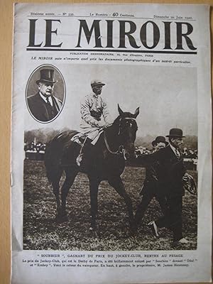 Le Miroir N°339 du 20 Juin 1920. "Sourbier" gagnant du prix du Jockey Club