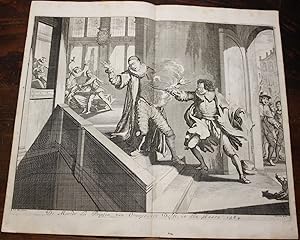 Kupferstich Mord an dem Prinzen von Oranien in Delft um 1700 Bezeichnet : De Moordt des Prinsen v...