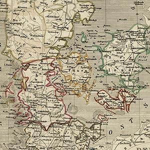 Denmark Iceland Jutland 1836-7 uncommon Streit old map