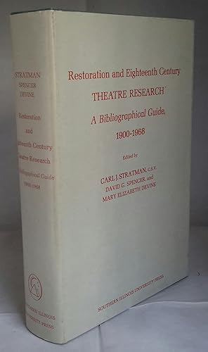 Seller image for Restoration and Eighteenth Century Theatre Research. A Bibliographical Guide, 1900-1968. for sale by Addyman Books