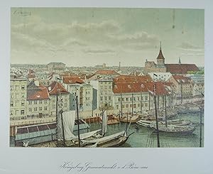 Königsberg, Gesammtansicht v. d. Börse aus. Chromolithographie, aus "Deutschland in Bildern" von ...