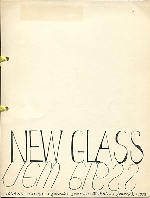 Immagine del venditore per New Glass Journal venduto da Between the Covers-Rare Books, Inc. ABAA