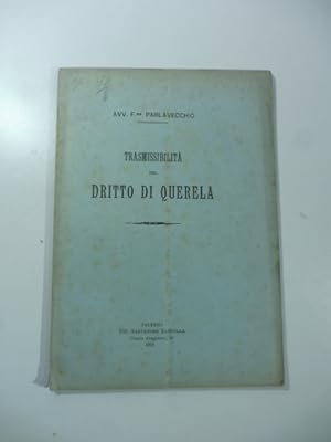 Trasmissibilita' del diritto di querela