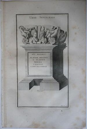 Urne sepulcrale. Kufperstich Tafel XLVIII aus Montfaucon, Bernard de: L'Antiquite Expliquèe.Tome ...