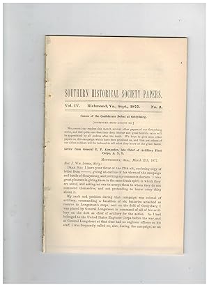 SOUTHERN HISTORICAL SOCIETY PAPERS. Vol. IV, #3, September 1877