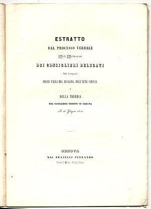 Estratto del processo verbale delle deliberazioni dei consiglieri delegati dei comuni delle valli...