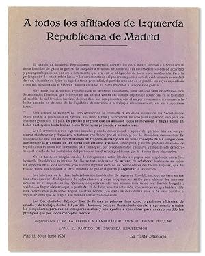 A todos los afiliados de Izquierda Republicana de Madrid