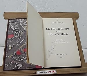 Seller image for El significado de la relatividad for sale by Librera Castro