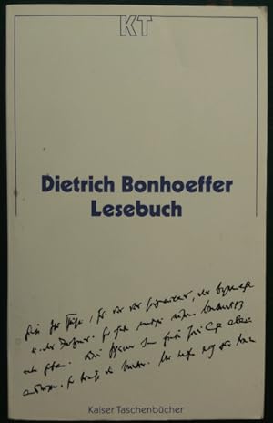 Bild des Verkufers fr Dietrich Bonhoeffer Lesebuch. zum Verkauf von buch-radel