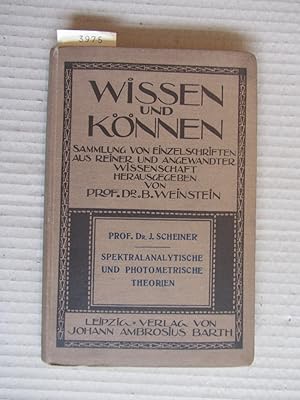 Bild des Verkufers fr Spektralanalytische und photometrische Theorien. ("Wissen und Knnen", 14) zum Verkauf von Versandantiquariat Dr. Wolfgang Ru