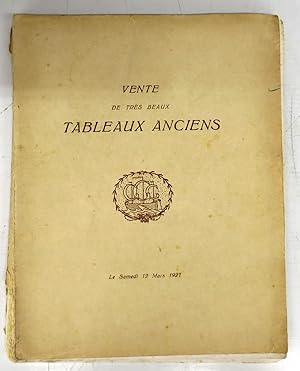 Seller image for Vente aux Enchres Publiques d'une Importante Collection de Tableaux Anciens Sculptues en Bois et en Ivoire Tapisseries de Bruxelles appartenant  plusieurs amateurs for sale by Attic Books (ABAC, ILAB)