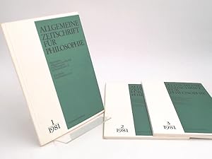 Bild des Verkufers fr Allgemeine Zeitschrift fr Philosophie. Jahrgang 1981 vollstndig in drei Heften. zum Verkauf von Antiquariat Kelifer