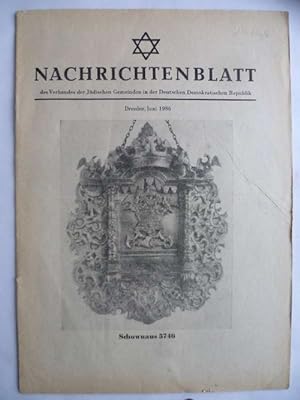 Nachrichtenblatt des Verbandes der Jüdischen Gemeinden in der Deutschen Demokratischen Republik.
