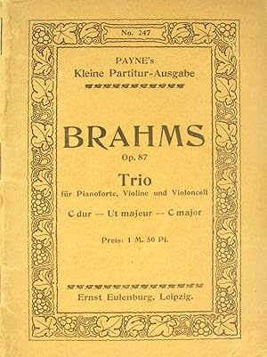 Bild des Verkufers fr Johannes Brahms. Trio fr Pianoforte, Violine und Violincell C dur (Op. 87), zum Verkauf von Versandantiquariat Hbald