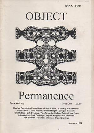 Immagine del venditore per Object Permanence: New Writing Issue One venduto da The Glass Key