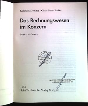 Seller image for Das Rechnungswesen im Konzern. Intern- Extern. for sale by books4less (Versandantiquariat Petra Gros GmbH & Co. KG)