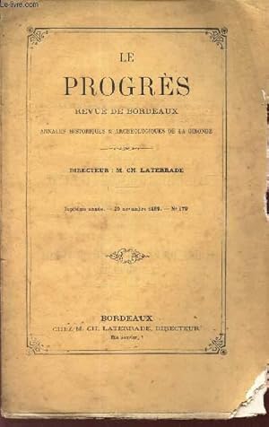 Seller image for LE PROGRES - N179- 7e annee - 20 nov 1869 / George Sand et la Philosophie etc. for sale by Le-Livre