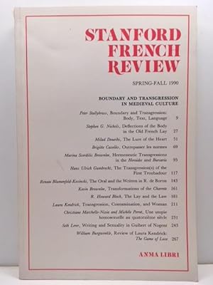 Imagen del vendedor de Stanford French Review Spring-Fall 1990 a la venta por Great Expectations Rare Books